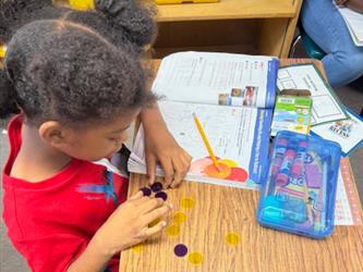 Student working on math